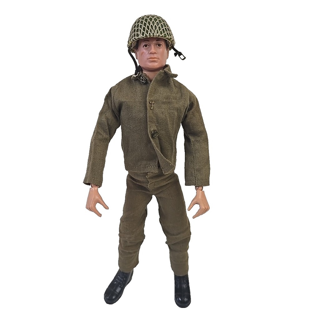 GI Joe 1960s Action Soldier USA Painted Hair Straight Hands with Fatigues Helmet